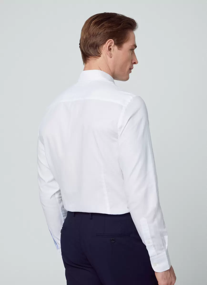 Popularidad Hackett London White Camisa De Algodón Fit Slim Camisas Hombre - 2