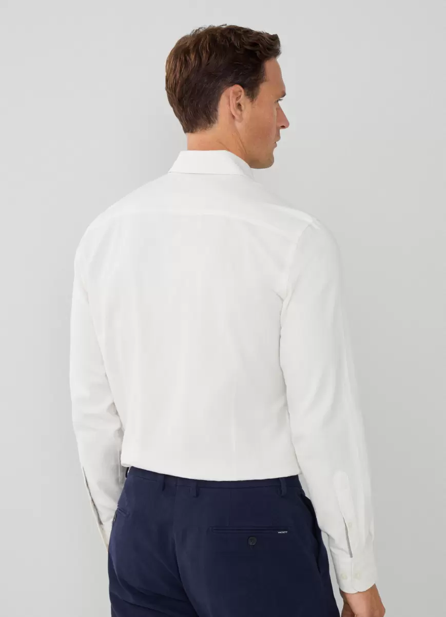 Hombre Hackett London Venta Camisa De Espiga Fit Slim White Camisas - 2