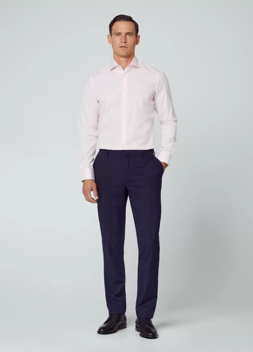 Camisas Hackett London Pink Elegante Hombre Camisa Algodón Fit Slim - 4