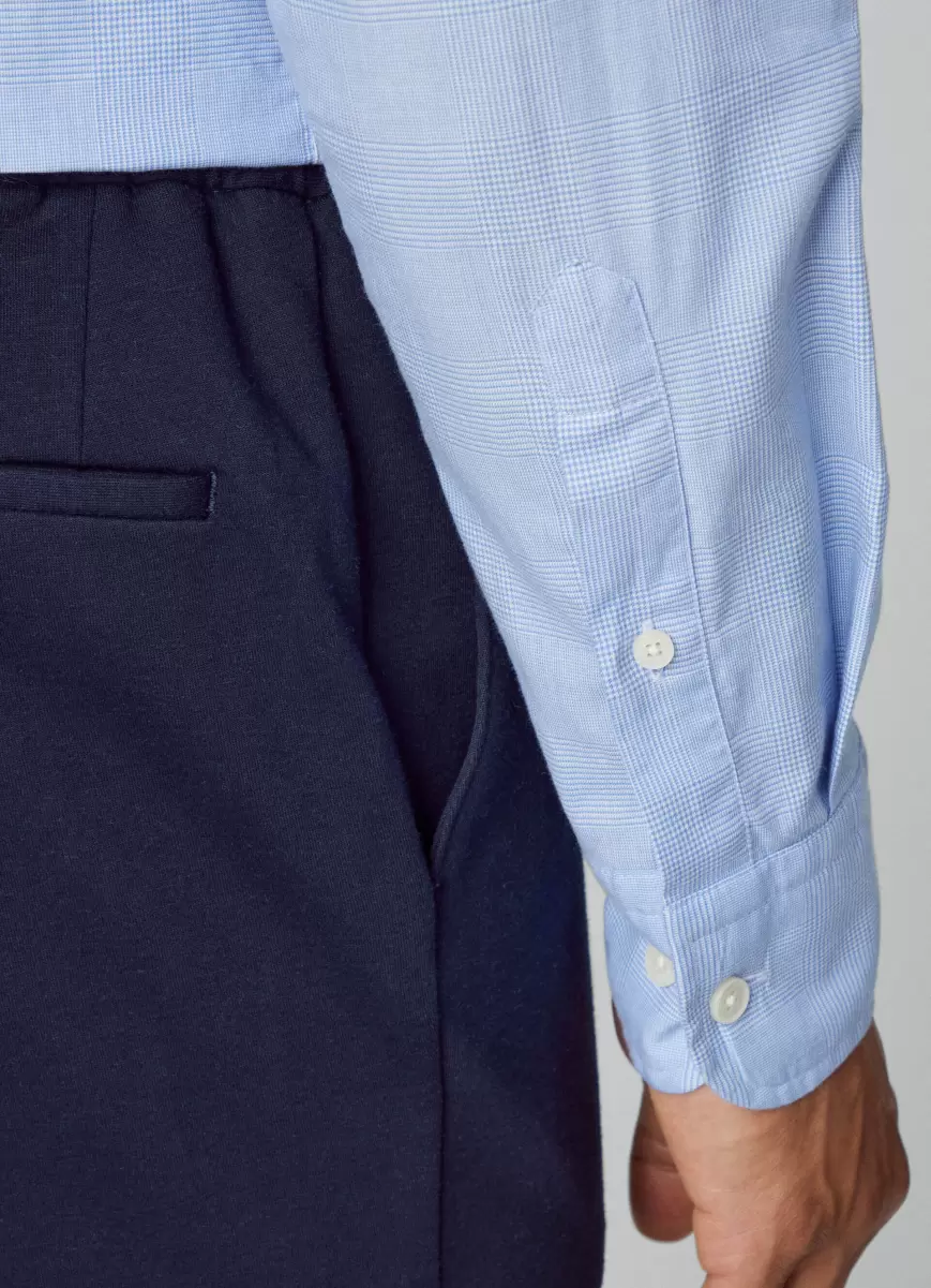 Hombre Camisa Estampado Cuadros Fit Slim White/Blue Precios De Lanzamiento Hackett London Camisas - 3