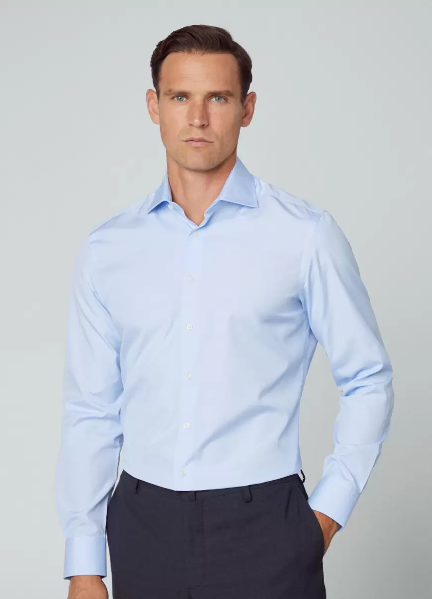 Nuevo Producto Hombre Sky Blue Hackett London Camisas Camisa Algodón Fit Slim