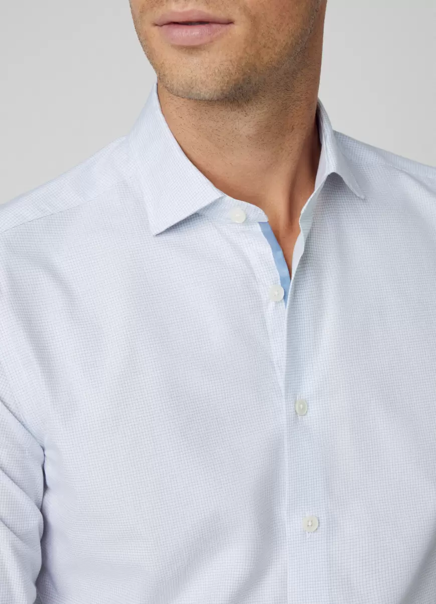 Camisas White/Blue Hackett London Fit Slim Camisa Cuadros Hombre Precio De Descuento - 1