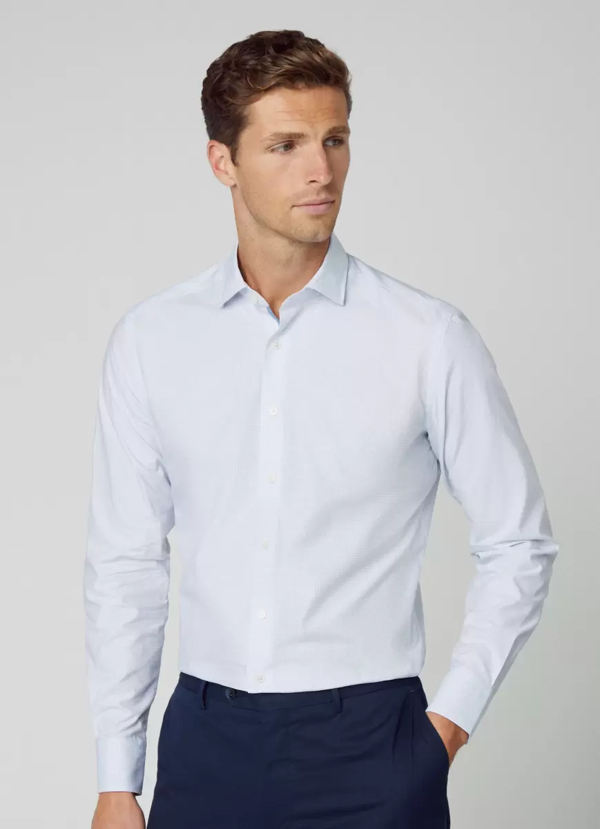 Camisas White/Blue Hackett London Fit Slim Camisa Cuadros Hombre Precio De Descuento