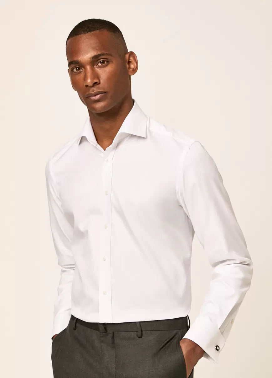Hackett London Comercio Camisas Hombre White Camisa De Algodón Fit Slim
