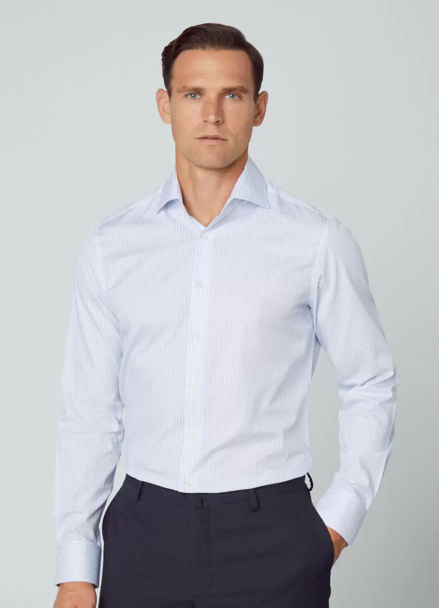 Camisas White/Blue Camisa Estampado Rayas Fit Slim Hombre Hackett London Recomendar - 1