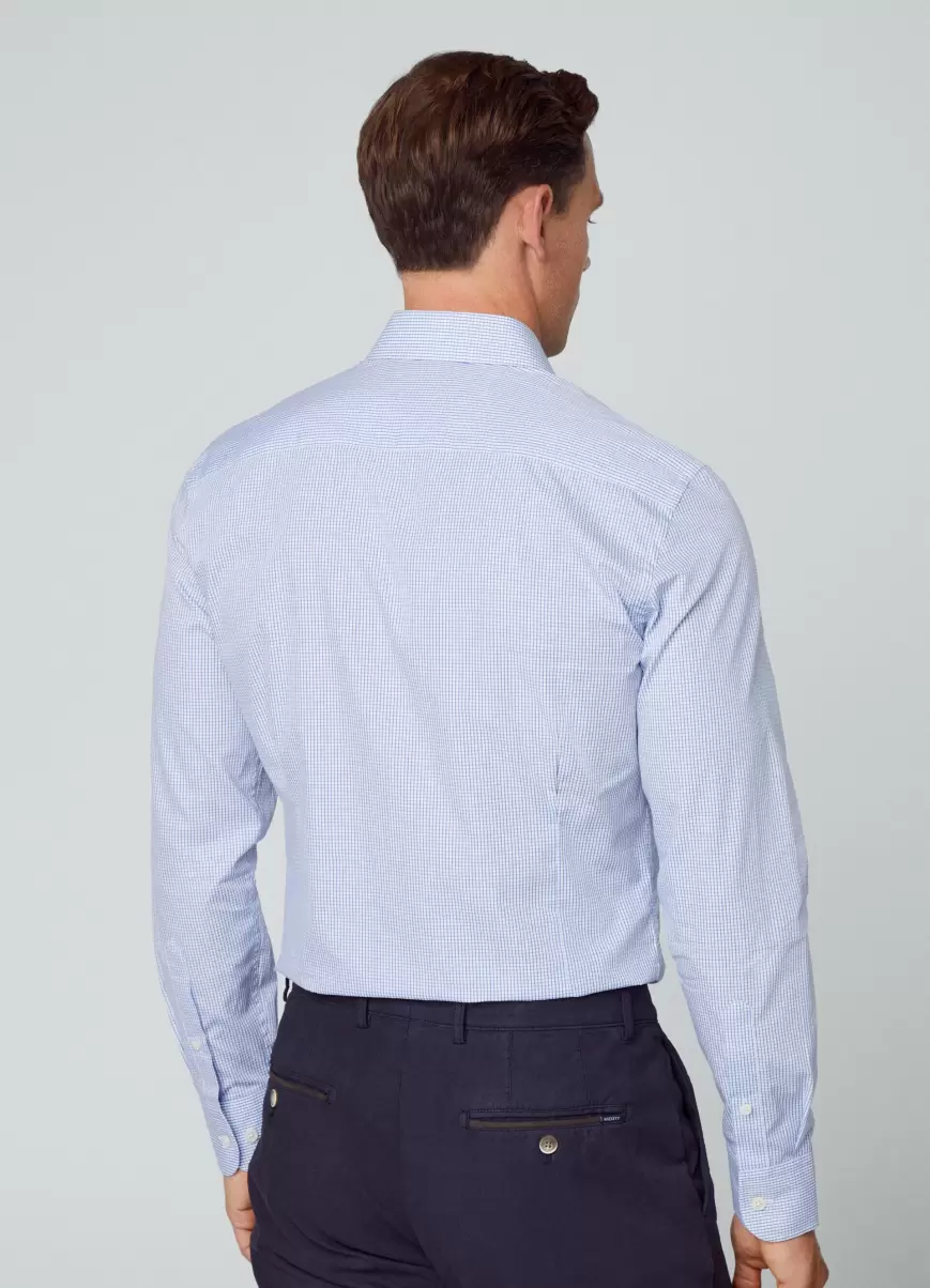 White/Blue Camisa Estampado Cuadros Fit Slim Camisas Hombre Recomendar Hackett London - 2