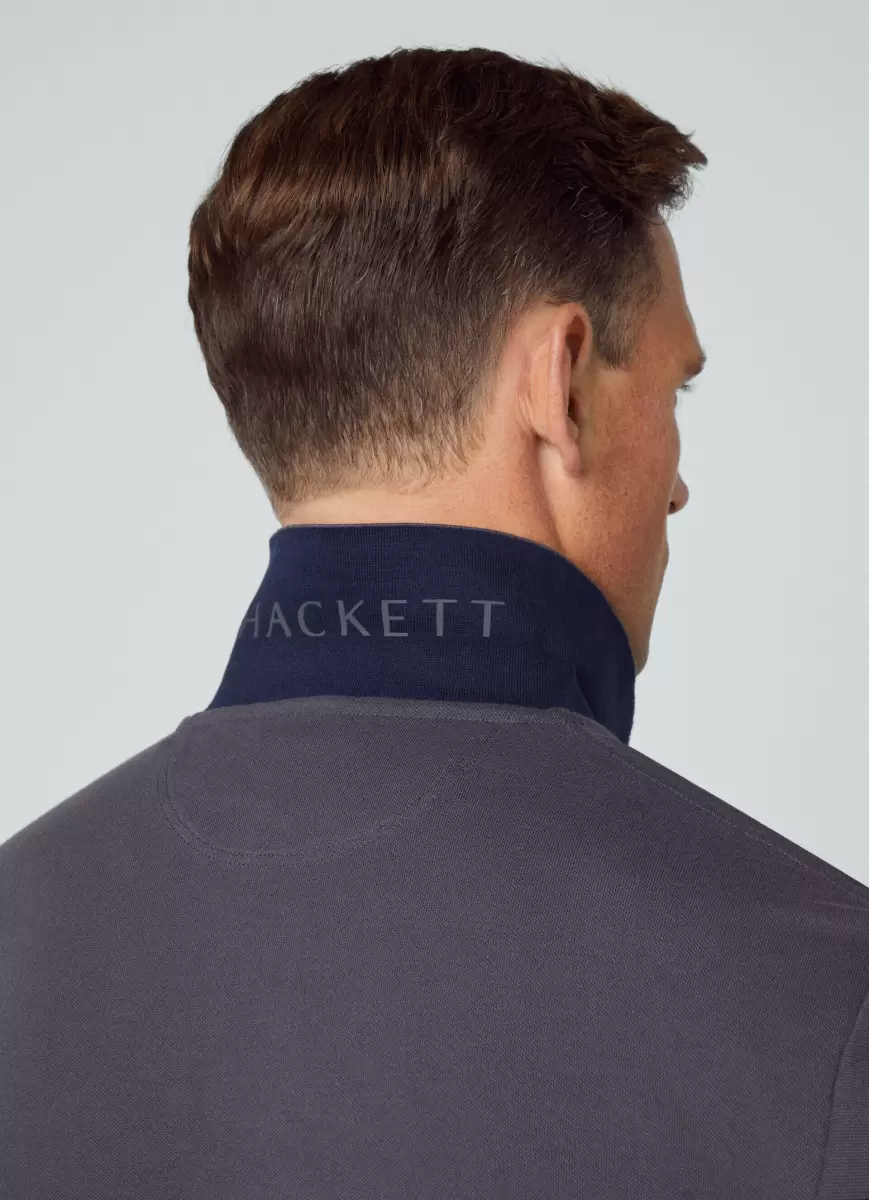 Hombre Hackett London Asphalt Polo Piqué Con Logo Estampado Comprar Polos - 3