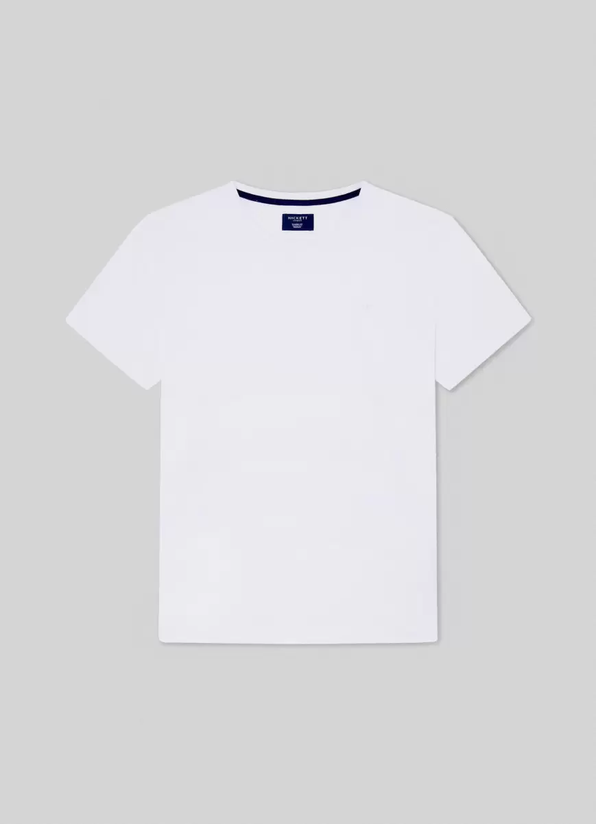 Camisetas Servicio White Camiseta Con Logo Bordado Hombre Hackett London - 4