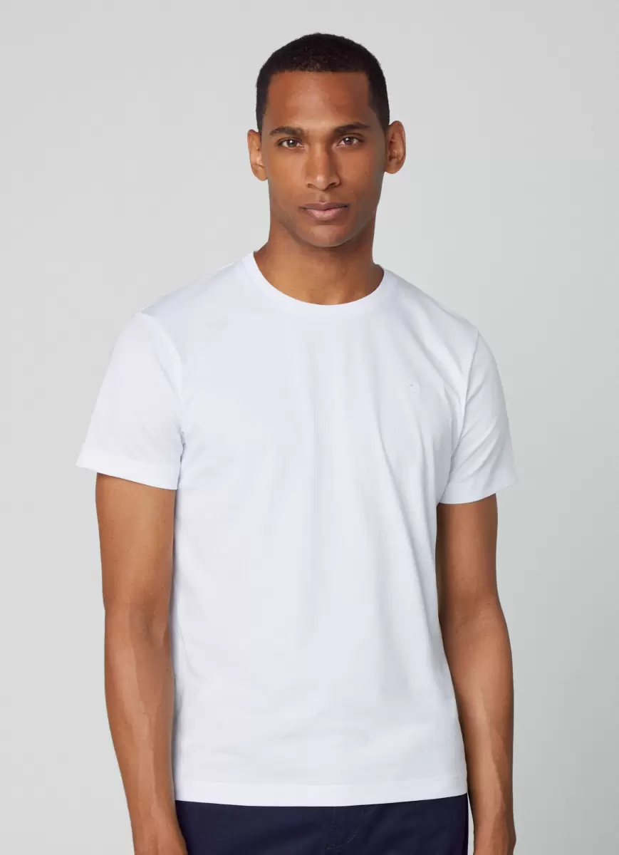 Camisetas Servicio White Camiseta Con Logo Bordado Hombre Hackett London