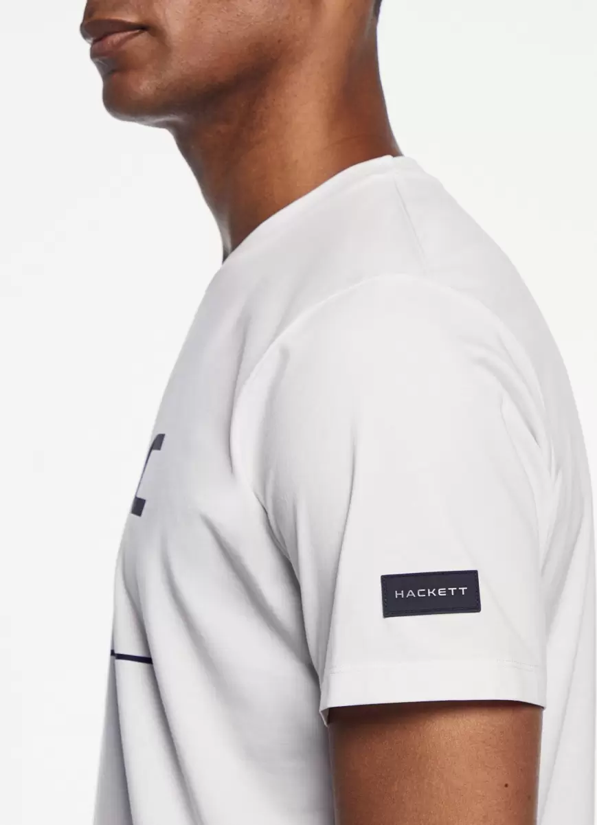 Precio De Descuento White Hombre Camiseta Logo Estampado Fit Clásico Hackett London Camisetas - 3