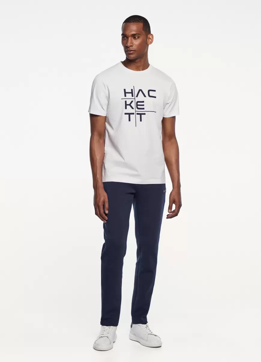 Precio De Descuento White Hombre Camiseta Logo Estampado Fit Clásico Hackett London Camisetas - 4