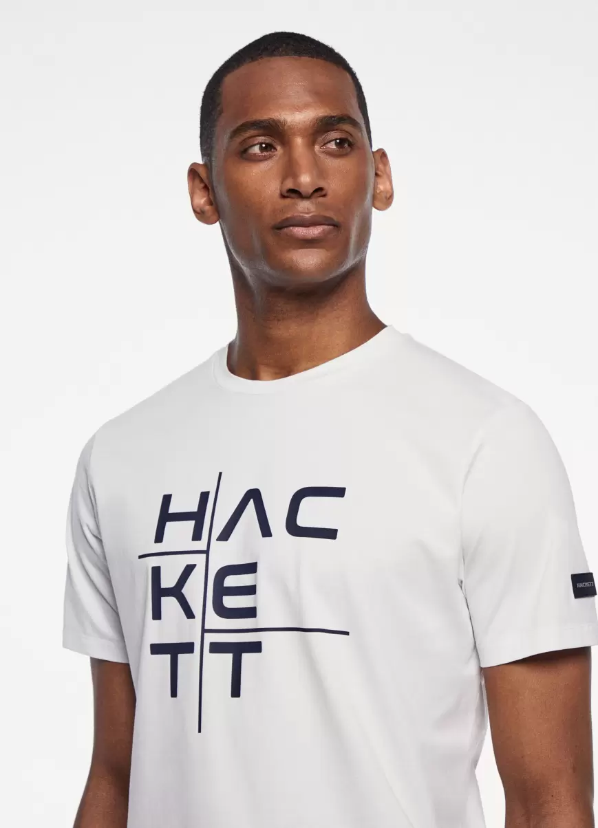 Precio De Descuento White Hombre Camiseta Logo Estampado Fit Clásico Hackett London Camisetas