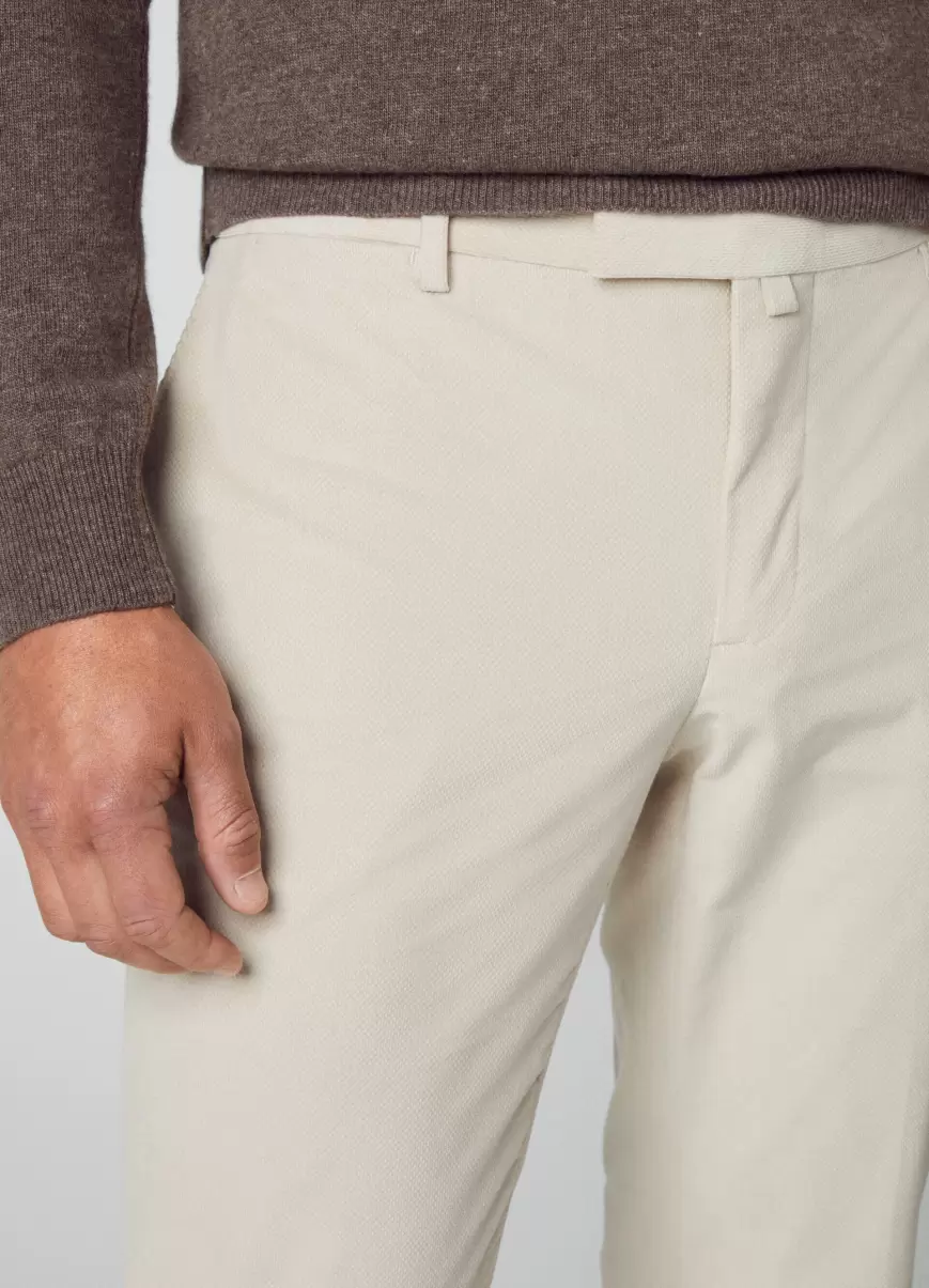 Chino Texturizado Fit Slim Hackett London Ivory White Hombre Precio De Coste Pantalones Y Chinos - 2