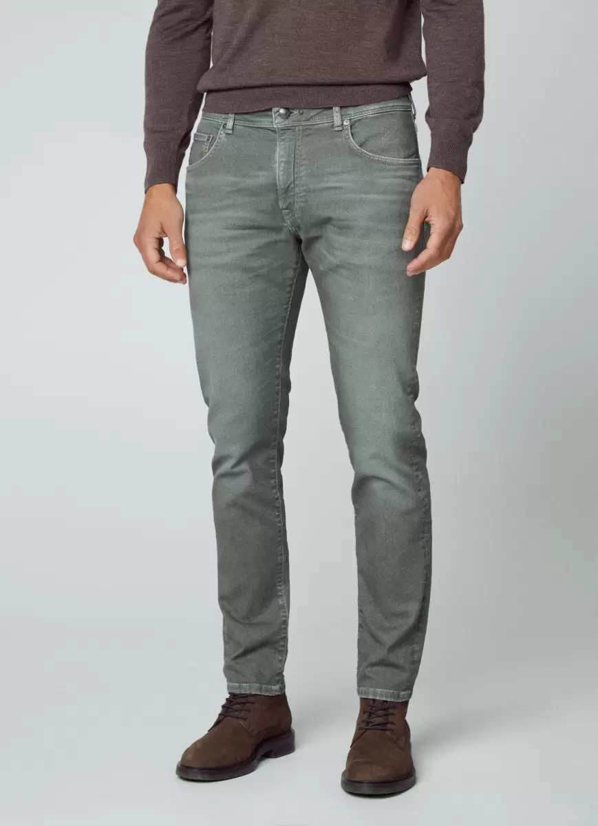 Jeans Pigment Twill Fit Slim Tienda Online Hackett London Olive Green Hombre Pantalones Y Chinos - 1