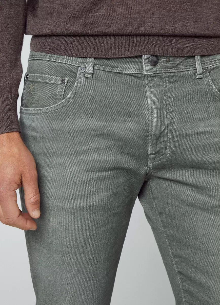 Jeans Pigment Twill Fit Slim Tienda Online Hackett London Olive Green Hombre Pantalones Y Chinos - 2
