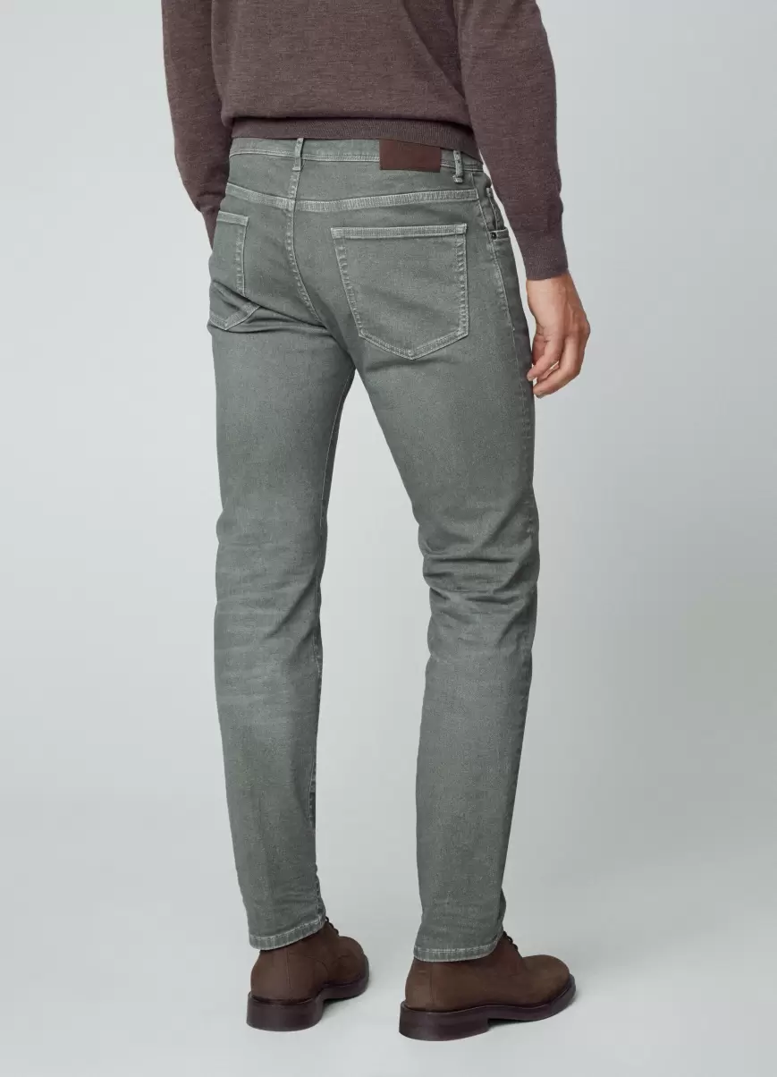 Jeans Pigment Twill Fit Slim Tienda Online Hackett London Olive Green Hombre Pantalones Y Chinos - 3