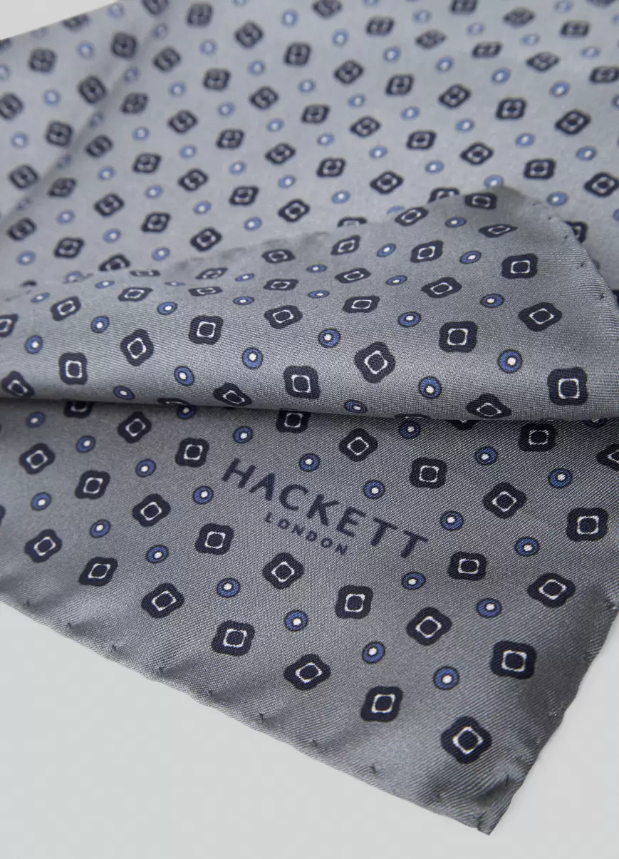 Corbatas Y Pañuelos De Bolsillo Grey Panuelo Seda Tostadas Popularidad Hombre Hackett London - 1