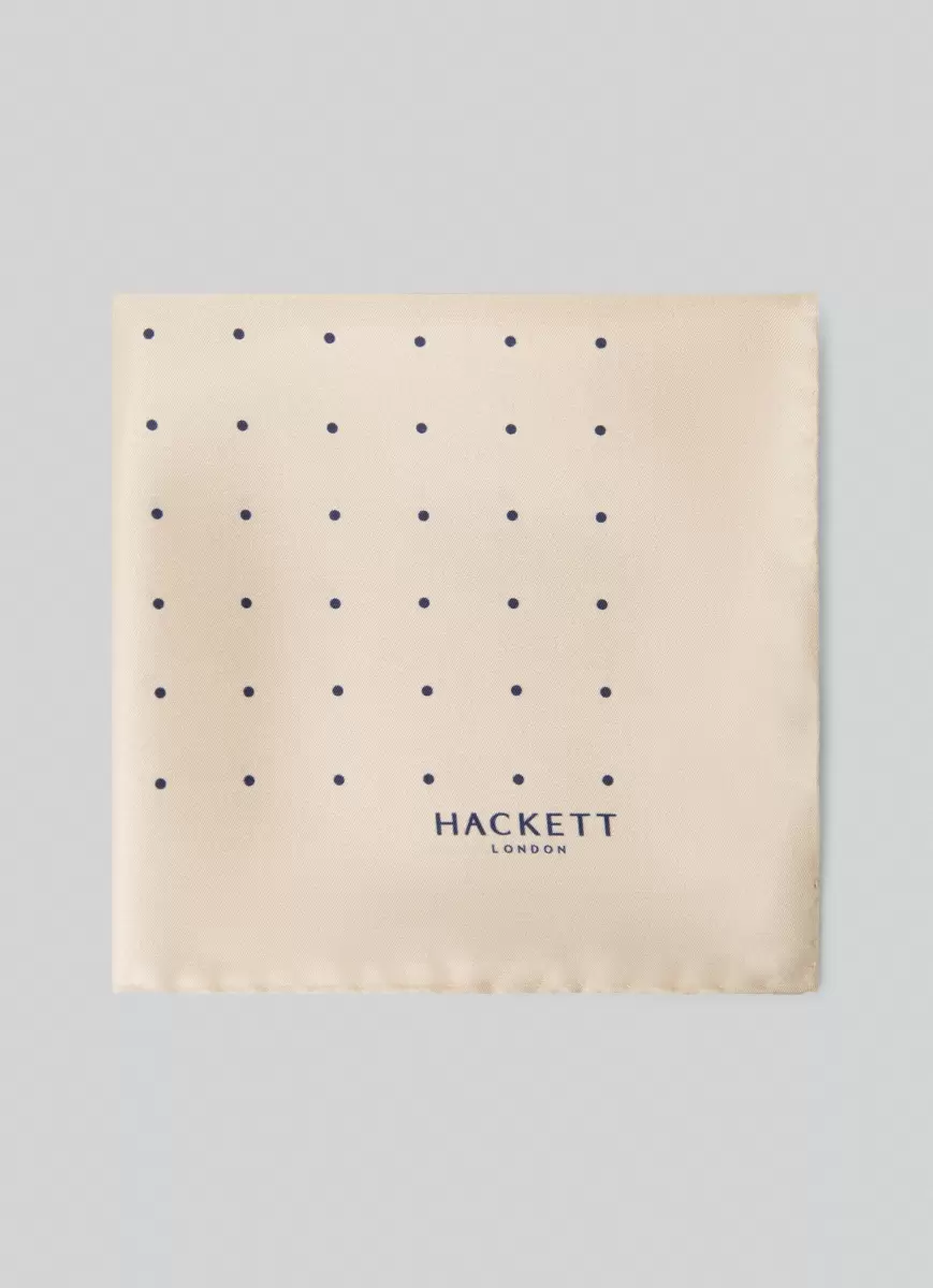 Hackett London Champagne Beige Hombre Precio De La Actividad Corbatas Y Pañuelos De Bolsillo Pañuelo De Seda Puntos
