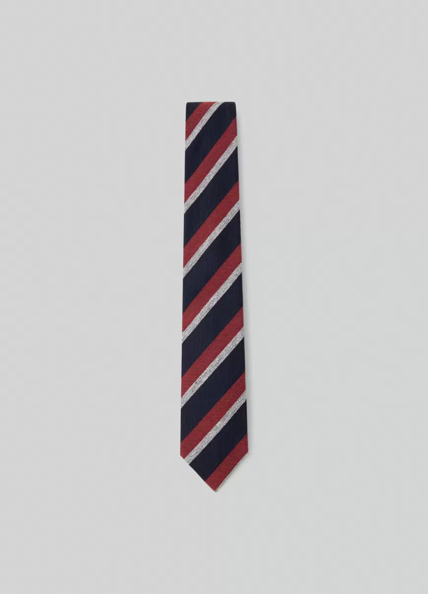 Corbata Rayas Regimiento Hombre Corbatas Y Pañuelos De Bolsillo Hackett London Navy/Red Exclusivo