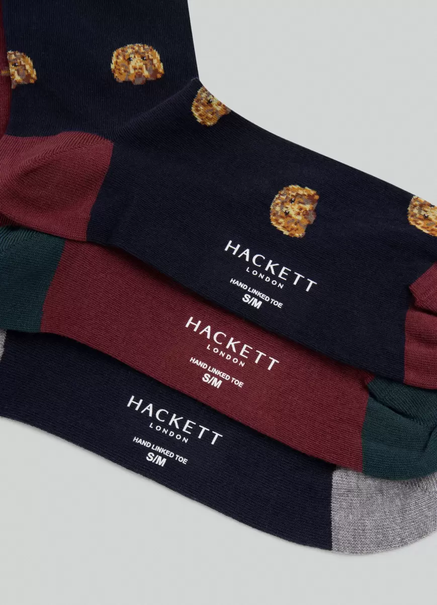 Pack 3 Calcetines Estampado Harry Navy Hombre Promoción Calcetines Y Ropa Interior Hackett London - 1