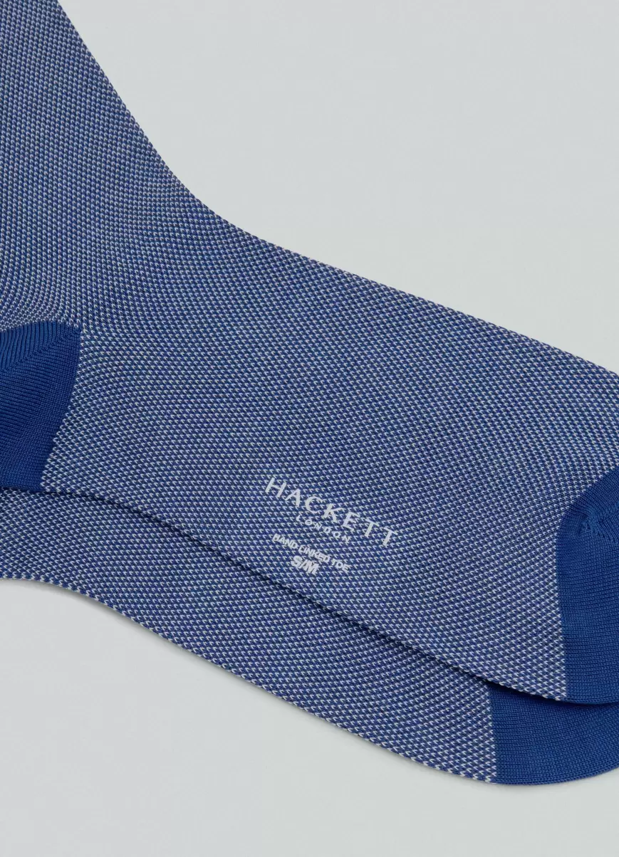 Hombre Noticias Hackett London Calcetines Y Ropa Interior Royal Blue Calcetines Algodón Ojo De Perdiz - 1