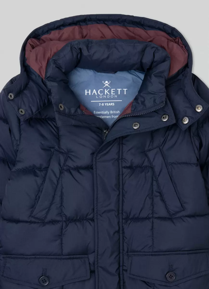Hombre Hackett London Diseño Plumífero Acolchado Abrigos Y Chaquetas Navy - 4