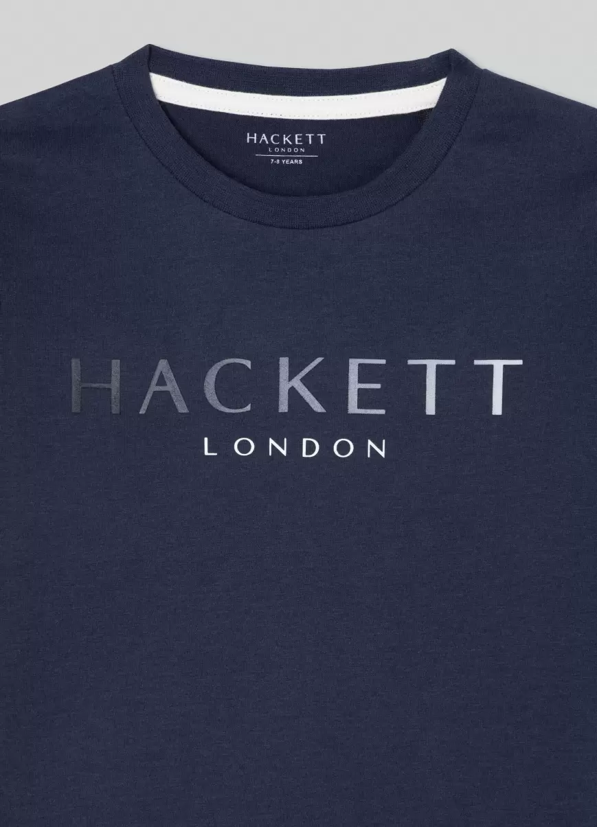 Autorización Camiseta Logo Estampado Hackett London Hombre Camisetas Y Sudaderas Navy - 2