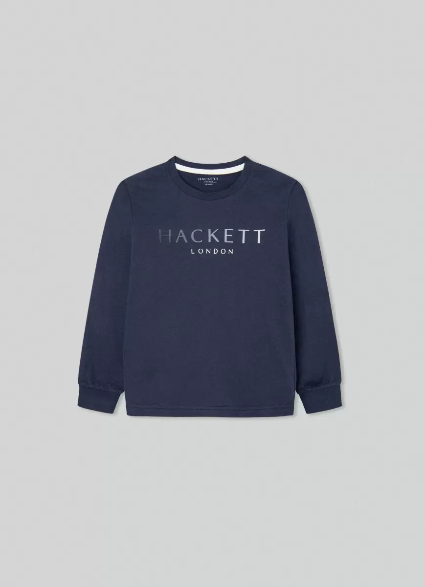 Autorización Camiseta Logo Estampado Hackett London Hombre Camisetas Y Sudaderas Navy