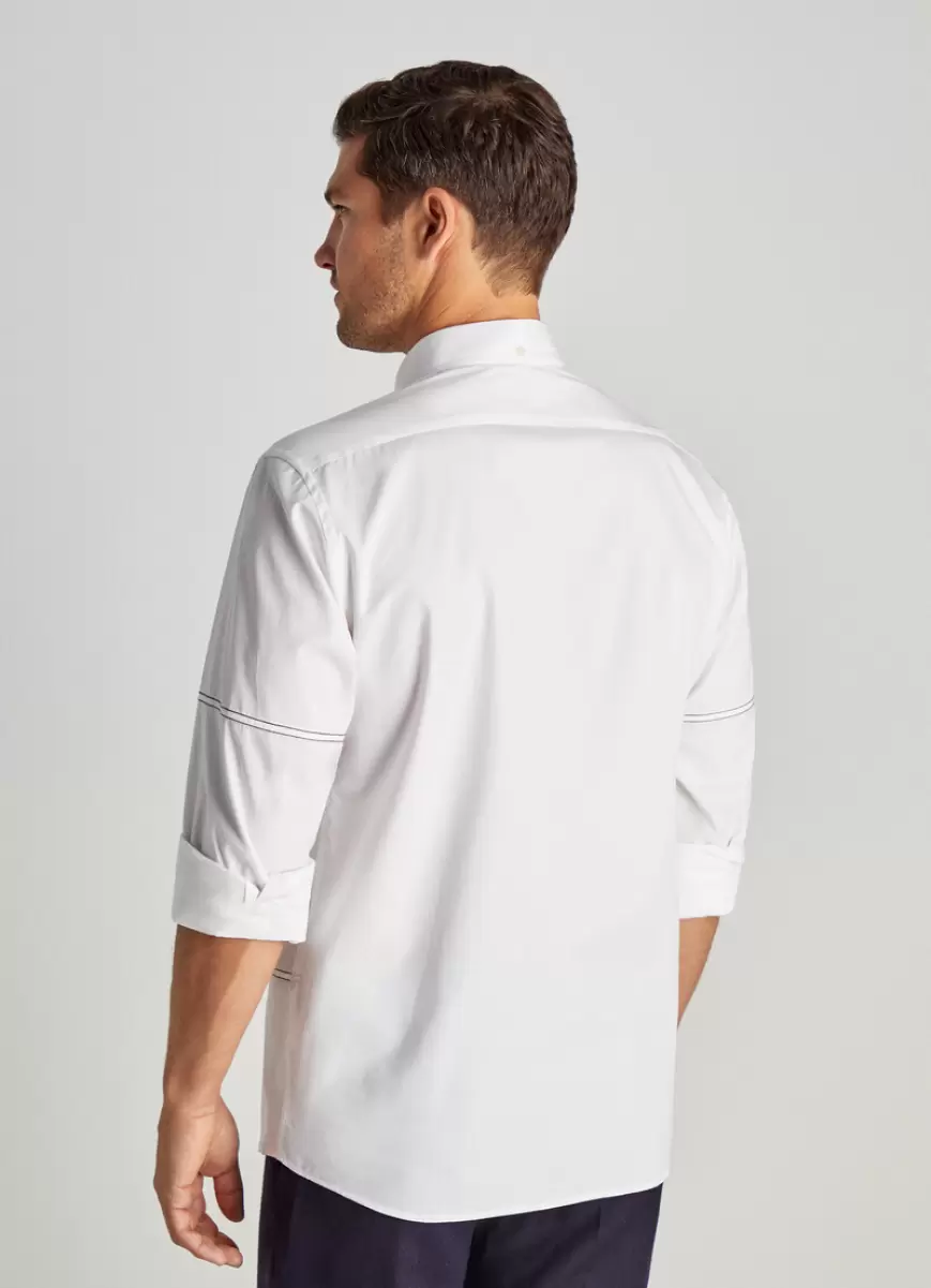 Camisa Popelín Detalle Costuras Faconnable White Hombre Camisas - 4