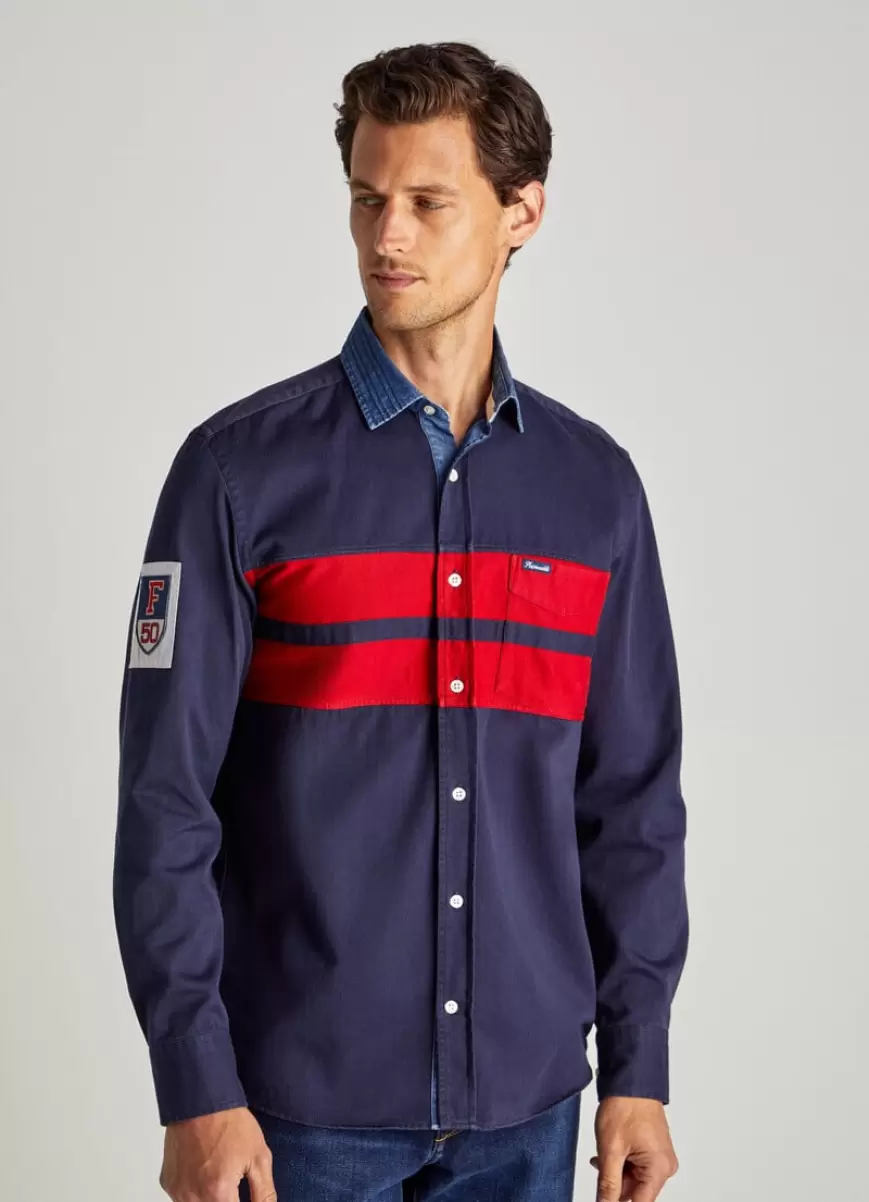 Camisas Icónicas Camisa Rugby Gabardina Faconnable Hombre Navy/Red