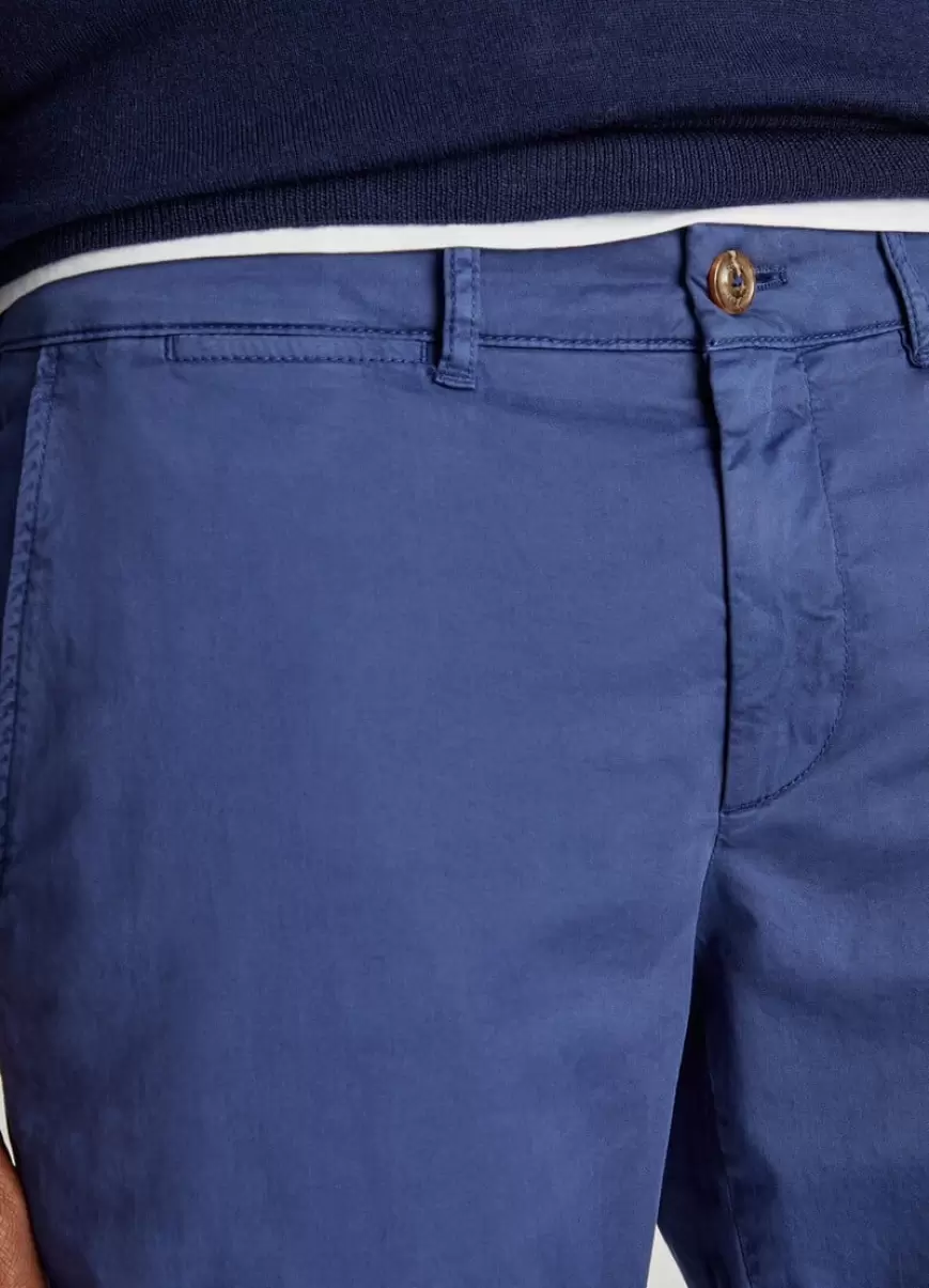 Pop Blue Faconnable Pantalones Chino Sarga Algodón Hombre - 2
