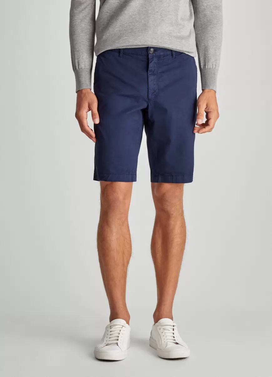 Faconnable Marine Blue Pantalones Hombre Bermuda Algodón - 1