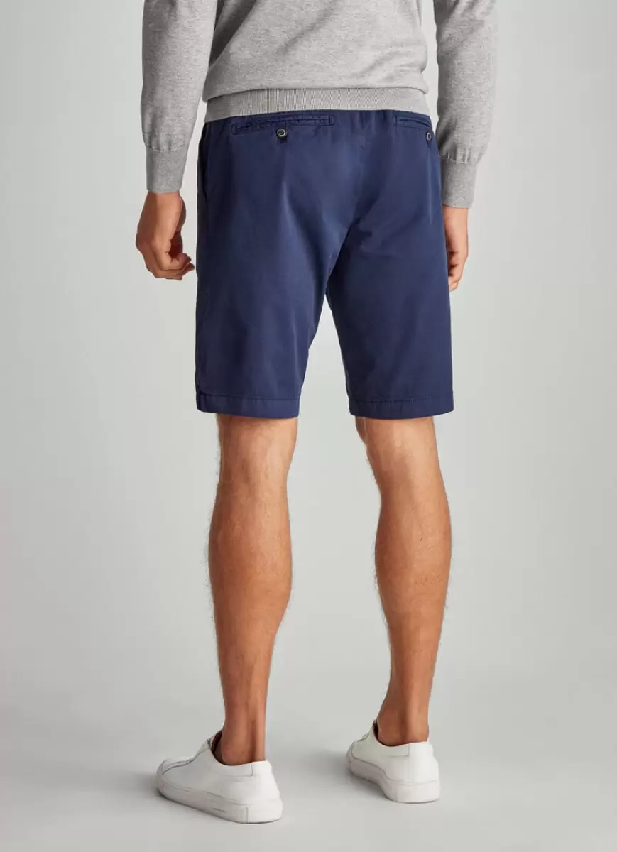 Faconnable Marine Blue Pantalones Hombre Bermuda Algodón - 3