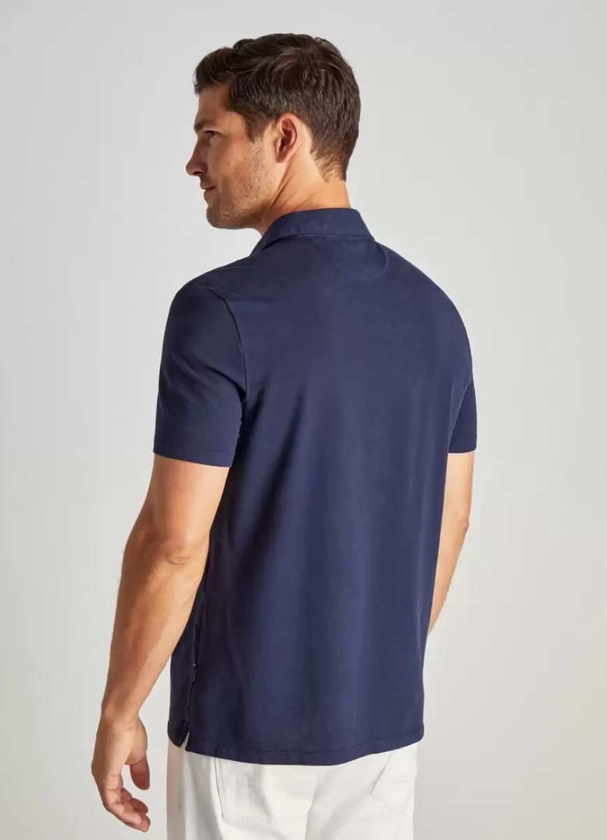 Polos Y Camisetas Hombre Faconnable Marine Blue Polo Algodón Jersey - 3