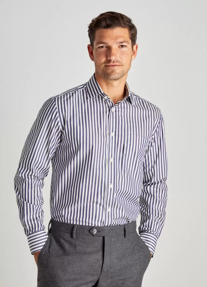 Looks Formales Camisa Sarga Rayas Bengala Blue/White Hombre Faconnable - 2
