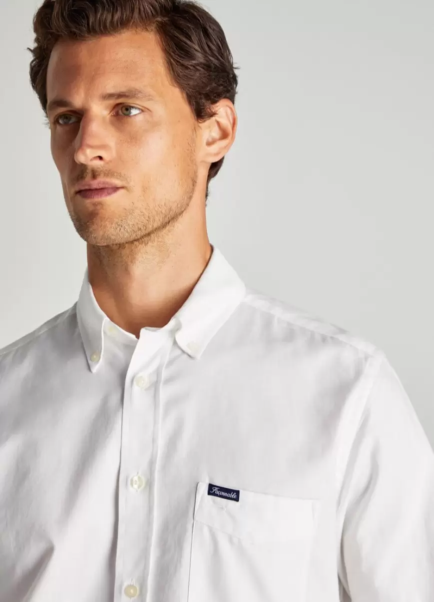 Faconnable Looks Formales Hombre White Camisa Oxford Corte Club - 3