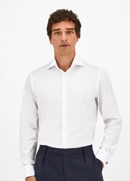 Hombre En Línea White Camisas Camisa Algodón Fit Clásico Hackett London