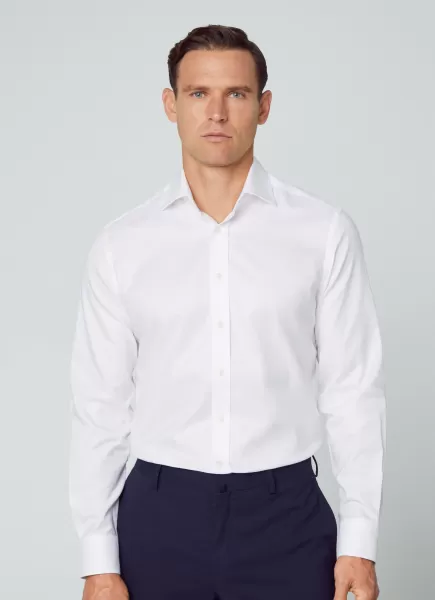 Hombre Camisas Hackett London Camisa Oxford Fit Slim White Estado Del Inventario