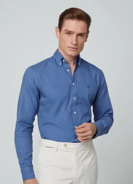 Hackett London Camisas Oxford Blue Hombre Venta Camisa Algodón Oxford Fit Slim