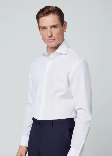 White Hombre Productos Recomendados Hackett London Camisa Algodón Fit Slim Camisas