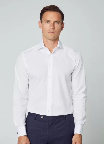 Sostenibilidad White Hombre Camisas Camisa Algodón Fit Slim Hackett London