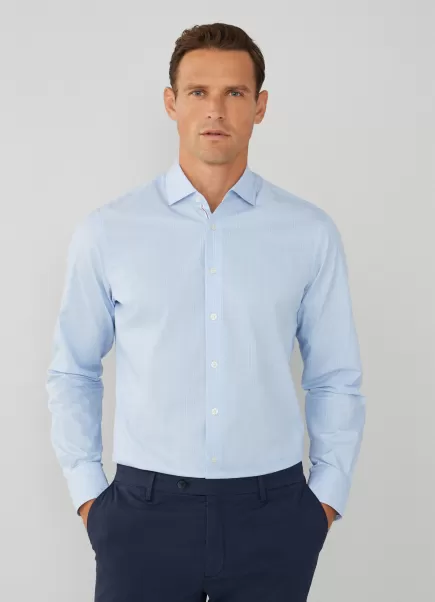 Hackett London Blue/White Hombre Precio De Liquidación Camisas Camisa De Rayas Fit Clásico