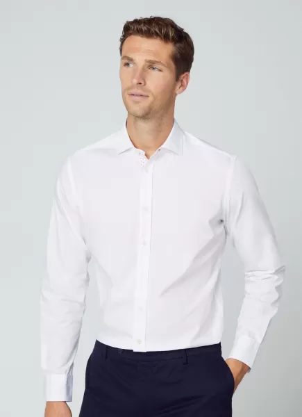 Hombre Camisa Tencel Algodón Fit Slim Camisas White Hackett London Precio De Mercado