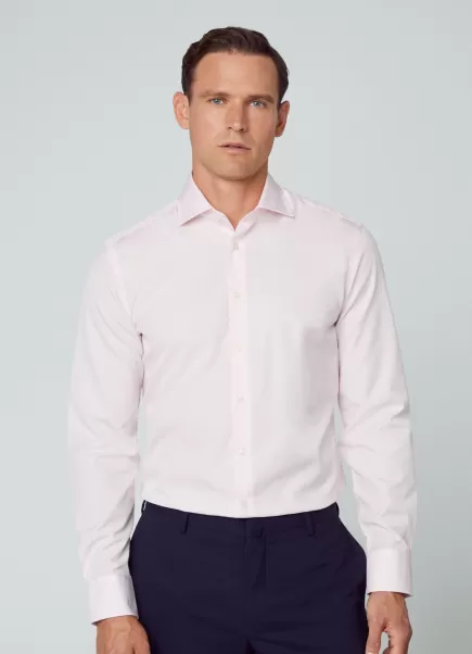 Camisas Hackett London Pink Elegante Hombre Camisa Algodón Fit Slim
