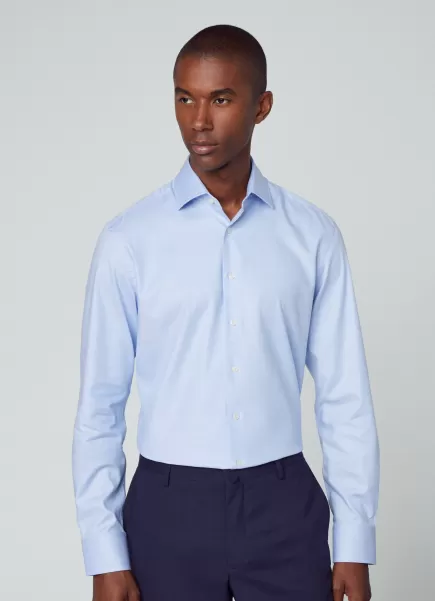 Camisas Camisa Estampada Fit Slim Blue/White Calidad Hombre Hackett London
