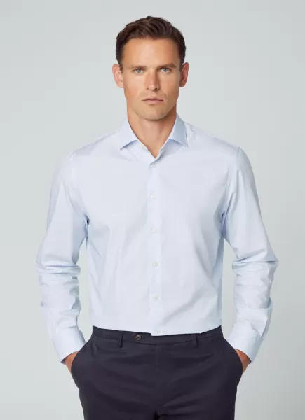 Hackett London Blue/White Camisas Moda Camisa Popelín Rayas Hombre