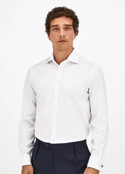 White Hackett London Hombre Camisas Comprar Camisa De Algodón Fit Clásico