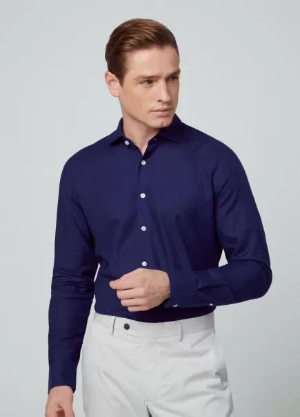 Hackett London Navy Camisa De Algodón Fit Slim Calidad Camisas Hombre