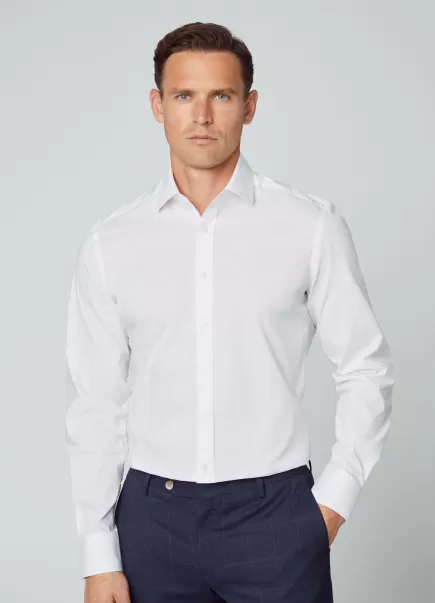 Hombre Hackett London Camisa De Algodón Fit Slim Camisas Marca White