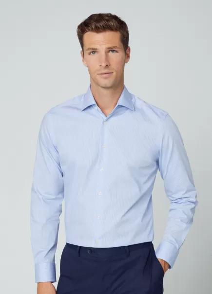 Hombre White/Blue Camisas Hackett London Camisa Estampado Cuadros Fit Slim Precio Competitivo